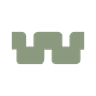 weave logo. White 8 bit wave like shapes with an olive background
